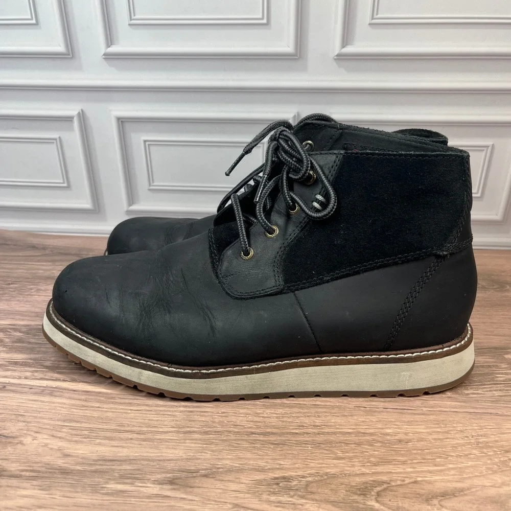 Kodiak McKinney Boots Mens Black Leather Suede Wedge Sole Size 9